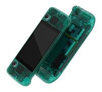eXtremeRate Cover Custodia Tasti per Steam Deck LCD,Scocca Frontale Posteriore Pulsanti Shell DIY Ricambio per Steam Deck LCD,Senza Console-Trasparente Verde Smeraldo