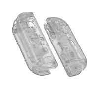 eXtremeRate Cover Custodia Tasti Pulsanti Case Shell Ricambio per Nintendo Switch/OLED Joycon Controller con Cacciaviti,D-Pad Versione,Non Include Joycon-Trasparente Nero