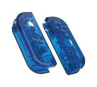 eXtremeRate Cover Custodia Tasti Pulsanti Case Shell Ricambio per Nintendo Switch/OLED Joycon Controller con Cacciaviti,D-Pad Versione,Non Include Joycon-Trasparente Blu