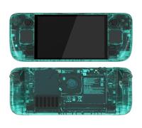 eXtremeRate Cover Custodia Tasti Pulsanti per Steam Deck OLED,Scocca Case Frontale Posteriore Trackpad DIY Ricambio per Steam Deck OLED Console(Senza Console)-Trasparente Verde Smeraldo