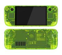eXtremeRate Cover Custodia Tasti Pulsanti per Steam Deck OLED,Scocca Case Frontale Posteriore Trackpad DIY Ricambio per Steam Deck OLED Console(Senza Console)-Trasparente Verde Limone