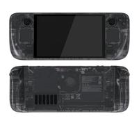 eXtremeRate Cover Custodia Tasti Pulsanti per Steam Deck OLED,Scocca Case Frontale Posteriore Trackpad DIY Ricambio per Steam Deck OLED Console(Senza Console)-Trasparente Nero