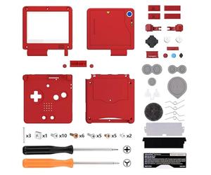 eXtremeRate Cover Custodia Tasti Ricambio per Gameboy Advance SP,Scocca Pulsanti Kit per GBA SP Console-Compatibile con IPS&Standard LCD(NON Include Console&IPS Schermo)-Stile Monster Index Console