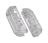 eXtremeRate Cover Custodia Tasti Ricambio per Nintendo Switch/OLED Joycon,Scocca Grip Case Pulsanti Kit per Nintendo Switch/OLED Joystick Controller,Senza Joycon-Trasparente Nero