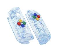 eXtremeRate Cover Custodia Tasti Ricambio per Nintendo Switch/OLED Joycon,Scocca Grip Case Pulsanti Kit per Nintendo Switch/OLED Joystick Controller,Senza Joycon-Trasparente Blu Ghiacciaio