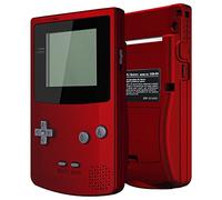 eXtremeRate Cover Custodia Tasti Scocca Pulsanti Shell Ricambio per Gameboy Color Console,Compatibile con GBC OSD IPS&Regular IPS&Standard LCD,NON Include Console&Schermo-Rosso Scarlatto
