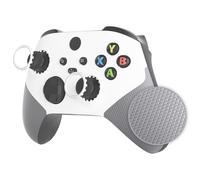eXtremeRate Cover Grip Gommato per Xbox Series X S Controller,Custodia Scocca Copertura Frontale Shell Ricambio per Xbox Series X S Joystick Model 1914 con Anelli,ASR Versione-Bianco&Grigio