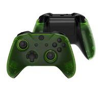 eXtremeRate Cover Grip per Xbox One S X Controller Model 1708,Custodia Frontale Case Scocca Copertura Impugnatura Shell Ricambio per Xbox One S X Joystick-Trasparente Verde