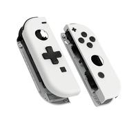 eXtremeRate Cover Joycon Pulsanti Ricambio per Nintendo Switch(D-Pad Versione) Custodia Scocca Tasti Shell DIY Kit per Nintendo Switch OLED Controller-Senza Joycon-Bianco