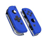 eXtremeRate Cover Joycon Pulsanti Ricambio per Nintendo Switch(D-Pad Versione) Custodia Scocca Tasti Shell DIY Kit per Nintendo Switch OLED Controller-Senza Joycon-Blu