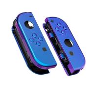 eXtremeRate Cover Joycon Scocca Controller Grip Custodia Case Tasti DIY Ricambio per Nintendo Switch/OLED Joystick con Kit di Pulsanti,Non Include Joycon-Camaleonte Viola Blu