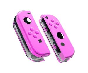 eXtremeRate Cover Joycon Scocca Controller Grip Custodia Case Tasti DIY Ricambio per Nintendo Switch/OLED Joystick con Kit di Pulsanti,Non Include Joycon-Rosa Cromo