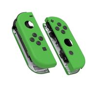 eXtremeRate Cover Joycon Scocca Tasti DIY Ricambio per Nintendo Switch/Switch OLED,Shell Grip Custodia Case Guscio Pulsanti per Joystick Controller,Senza Joycon-Verde