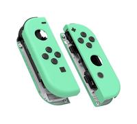 eXtremeRate Cover Joycon Scocca Tasti DIY Ricambio per Nintendo Switch/Switch OLED,Shell Grip Custodia Case Guscio Pulsanti per Joystick Controller,Senza Joycon-Menta Verde
