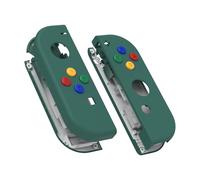 eXtremeRate Cover Joycon Scocca Tasti DIY Ricambio per Nintendo Switch/Switch OLED,Shell Grip Custodia Case Guscio Pulsanti per Joystick Controller,Senza Joycon-Verde Pino