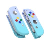 eXtremeRate Cover Joycon Scocca Tasti DIY Ricambio per Nintendo Switch/Switch OLED,Shell Grip Custodia Case Guscio Pulsanti per Joystick Controller,Senza Joycon-Celeste Lilla