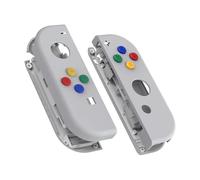 eXtremeRate Cover Joycon Scocca Tasti DIY Ricambio per Nintendo Switch/Switch OLED,Shell Grip Custodia Case Guscio Pulsanti per Joystick Controller,Senza Joycon-Rapsodia Viola