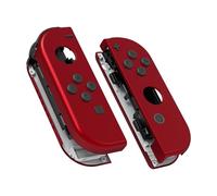 eXtremeRate Cover Joycon Scocca Tasti DIY Ricambio per Nintendo Switch/Switch OLED,Shell Grip Custodia Case Guscio Pulsanti per Joystick Controller,Senza Joycon-Rosso