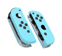 eXtremeRate Cover Joycon Scocca Tasti DIY Ricambio per Nintendo Switch/Switch OLED,Shell Grip Custodia Case Guscio Pulsanti per Joystick Controller,Senza Joycon-Celeste