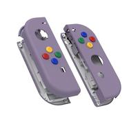 eXtremeRate Cover Joycon Scocca Tasti DIY Ricambio per Nintendo Switch/Switch OLED,Shell Grip Custodia Case Guscio Pulsanti per Joystick Controller,Senza Joycon-Viola Grigiastro Scuro