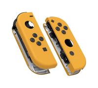 eXtremeRate Cover Joycon Scocca Tasti DIY Ricambio per Nintendo Switch/Switch OLED,Shell Grip Custodia Case Guscio Pulsanti per Joystick Controller,Senza Joycon-Giallo