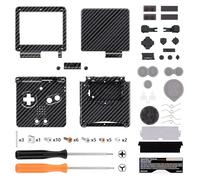 eXtremeRate Cover Pulsanti Scocca Ricambio per Gameboy Advance SP,Custodia Tasti Kit per GBA SP Console-Compatibile con IPS&Standard LCD(NON Include Console&IPS Schermo)-Fibra di Carbonio Grafite