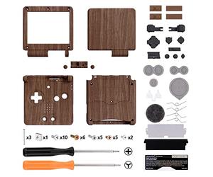 eXtremeRate Cover Pulsanti Scocca Ricambio per Gameboy Advance SP,Custodia Tasti Kit per GBA SP Console-Compatibile con IPS&Standard LCD(NON Include Console&IPS Schermo)-Venatura del Legno
