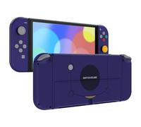 eXtremeRate Cover Pulsanti Tasti Ricambio per Nintendo Switch OLED Console Joycon,Custodia Copertura Posteriore Controller Scocca Supporto Shell KickStand per Switch OLED-Stile SwitchCube Classic