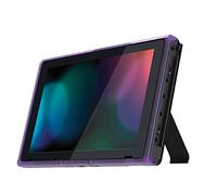 eXtremeRate Cover Scocca Frontale Cornice Anteriore Shell DIY Ricambio per Nintendo Switch con Tasti Accensione Pulsante Volume Su Giù-Trasparente Viola Atomico