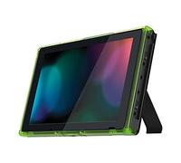 eXtremeRate Cover Scocca Frontale Cornice Anteriore Shell DIY Ricambio per Nintendo Switch con Tasti Accensione Pulsante Volume Su Giù-Trasparente Verde