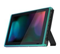 eXtremeRate Cover Scocca Frontale Ricambio per Nintendo Switch Console Cornice Anteriore Shell DIY Ricambio per Nintendo Switch con Tasti Accensione Pulsante Volume Su Giù-Camaleonte Verde Viola