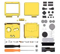 eXtremeRate Cover Scocca Ricambio per Gameboy Advance SP,Custodia Tasti Pulsanti Kit per GBA SP Console-Compatibile con IPS&Standard LCD(NON Include Console&IPS Schermo)-Oro Cromo