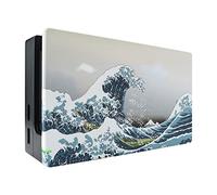 eXtremeRate Cover Scocca Ricambio per Nintendo Switch Dock,Shell Custodia Copertura Case Guscio per Nintendo Switch,Senza Dock-Grande Onda