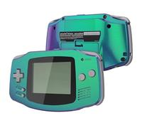 eXtremeRate Cover Scocca Tasti Custodia Pulsanti Shell Ricambio per Gameboy Advance GBA Console-Compatibile con IPS & Standard LCD-Non Include Console&IPS Schermo(Camaleonte Verde Viola)