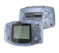 eXtremeRate Cover Scocca Tasti Custodia Pulsanti Shell Ricambio per Gameboy Advance GBA Console-Compatibile con IPS & Standard LCD-NON Include Console&IPS Schermo(Trasparente Blu Ghiacciaio&Nero)