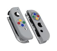 eXtremeRate Cover Scocca Tasti per Nintendo Switch OLED Joycon,Pulsanti Shell Guscio Custodia Case DIY Ricambio per Nintendo Switch Joystick Controller,Senza Joycon-Stile SFC SNES Classic EU