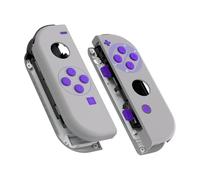 eXtremeRate Cover Scocca Tasti per Nintendo Switch OLED Joycon,Pulsanti Shell Guscio Custodia Case DIY Ricambio per Nintendo Switch Joystick Controller,Senza Joycon-Stile SNES