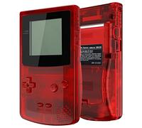 eXtremeRate Cover Tasti Custodia Scocca Pulsanti Shell Ricambio per Gameboy Color Console,per GBC OSD IPS&Regular IPS&Standard LCD,NON Include Console&Schermo-Trasparente Rosso