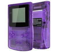 eXtremeRate Cover Tasti Custodia Scocca Pulsanti Shell Ricambio per Gameboy Color Console,per GBC OSD IPS&Regular IPS&Standard LCD,NON Include Console&Schermo-Trasparente Viola