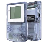 eXtremeRate Cover Tasti Custodia Scocca Pulsanti Shell Ricambio per Gameboy Color Console,per GBC OSD IPS&Regular IPS&Standard LCD,NON Include Console&Schermo-Trasparente Blu Ghiacciaio Bianco