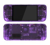 eXtremeRate Cover Tasti Kit Complete Ricambio per Steam Deck OLED Console | Scocca Frontale, Shell Case Posteriore, Set Pulsanti, Accessori DIY Ricambio, Senza Console, Trasparente Viola