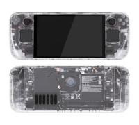 eXtremeRate Cover Tasti Kit Complete Ricambio per Steam Deck OLED Console | Scocca Frontale, Shell Case Posteriore, Set Pulsanti, Accessori DIY Ricambio, Senza Console, Trasparente
