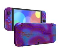 eXtremeRate Cover Tasti Pulsanti Ricambio per Nintendo Switch OLED Console Joycon,Custodia Posteriore Controller Scocca Supporto Shell KickStand per Nintendo Switch OLED-Damascuscamo