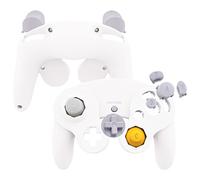 eXtremeRate Cover Tasti Ricambio per Nintendo Gamecube Controller,Custodia Scocca Grip Pulsanti Kit Shell Case per Nintendo Gamecube Joystick,Non Include Controller-Bianco