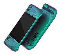 eXtremeRate Cover Tasti Ricambio per Steam Deck LCD Console,Custodia Copertura Frontale Posteriore Pulsanti Shell DIY per Steam Deck LCD,Senza Console-Camaleonte Verde Viola