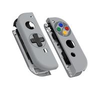 eXtremeRate Cover Tasti Scocca Pulsanti Custodia Shell Case DIY Ricambio per Nintendo Switch/Switch OLED Joycon,D-pad Versione,NON Include Joycon-Stile SFC SNES Classic EU
