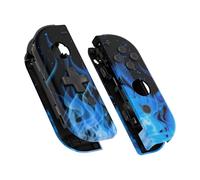 eXtremeRate Cover Tasti Scocca Pulsanti Custodia Shell Case DIY Ricambio per Nintendo Switch/Switch OLED Joycon,D-pad Versione,NON Include Joycon-Fiamma Blu