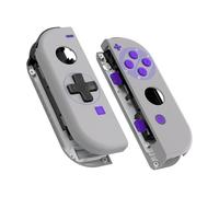 eXtremeRate Cover Tasti Scocca Pulsanti Custodia Shell Case DIY Ricambio per Nintendo Switch/Switch OLED Joycon,D-pad Versione,NON Include Joycon-Stile SNES