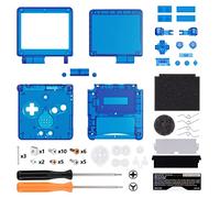 eXtremeRate Cover Tasti Scocca Ricambio per Gameboy Advance SP,Custodia Pulsanti Kit per GBA SP Console-Compatibile con IPS&Standard LCD(NON Include Console&IPS Schermo)-Trasparente Blu
