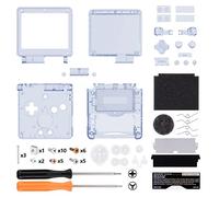 eXtremeRate Cover Tasti Scocca Ricambio per Gameboy Advance SP,Custodia Pulsanti Kit per GBA SP Console-Compatibile con IPS&Standard LCD(NON Include Console&IPS Schermo)-Trasparente Blu Ghiacciaio